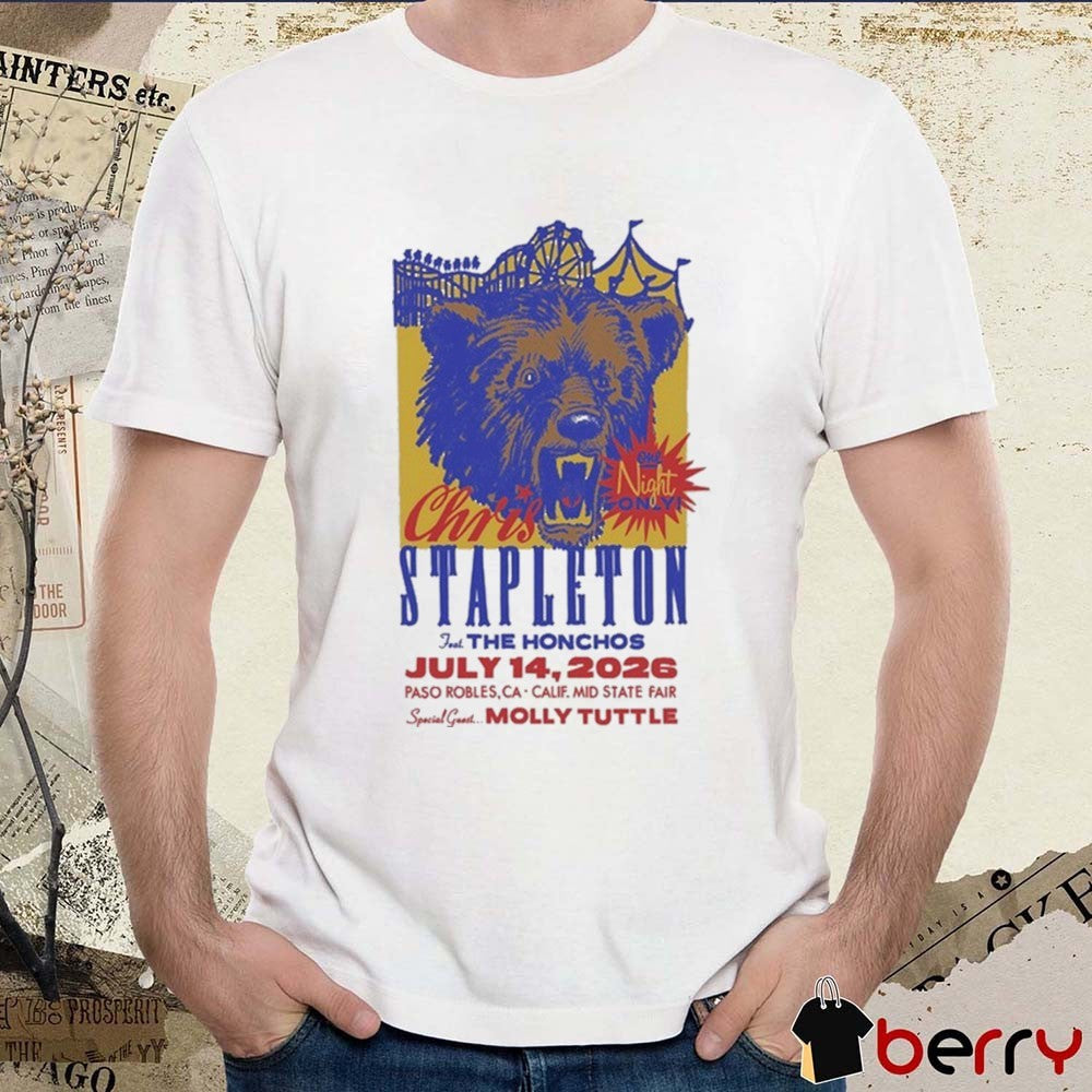 Chris Stapleton July 14 2026 In Paso Robles CA Calif Mid State Fair t-shirt