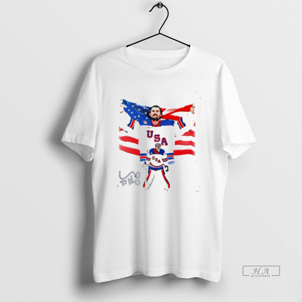 Official Connor Hellebuyck Olympic Gold Usa Hockey Champions Signature Tee Hoodie, Sweatshirt | HypeDripTees.com