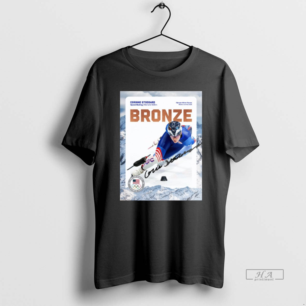 Official Corinne Stoddard Speed Skating Womens 1500m Bronze Medal Olympic Winter Games Milano Cortina 2026 T-Shirts,...