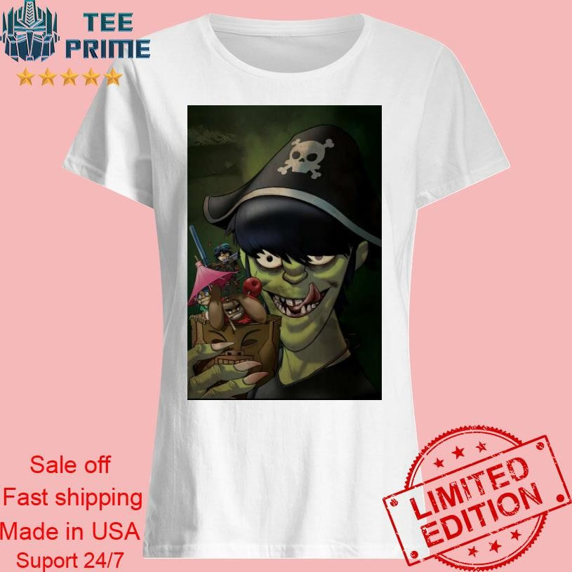 GORILLAZ Pirate Cocktail Poster Shirt