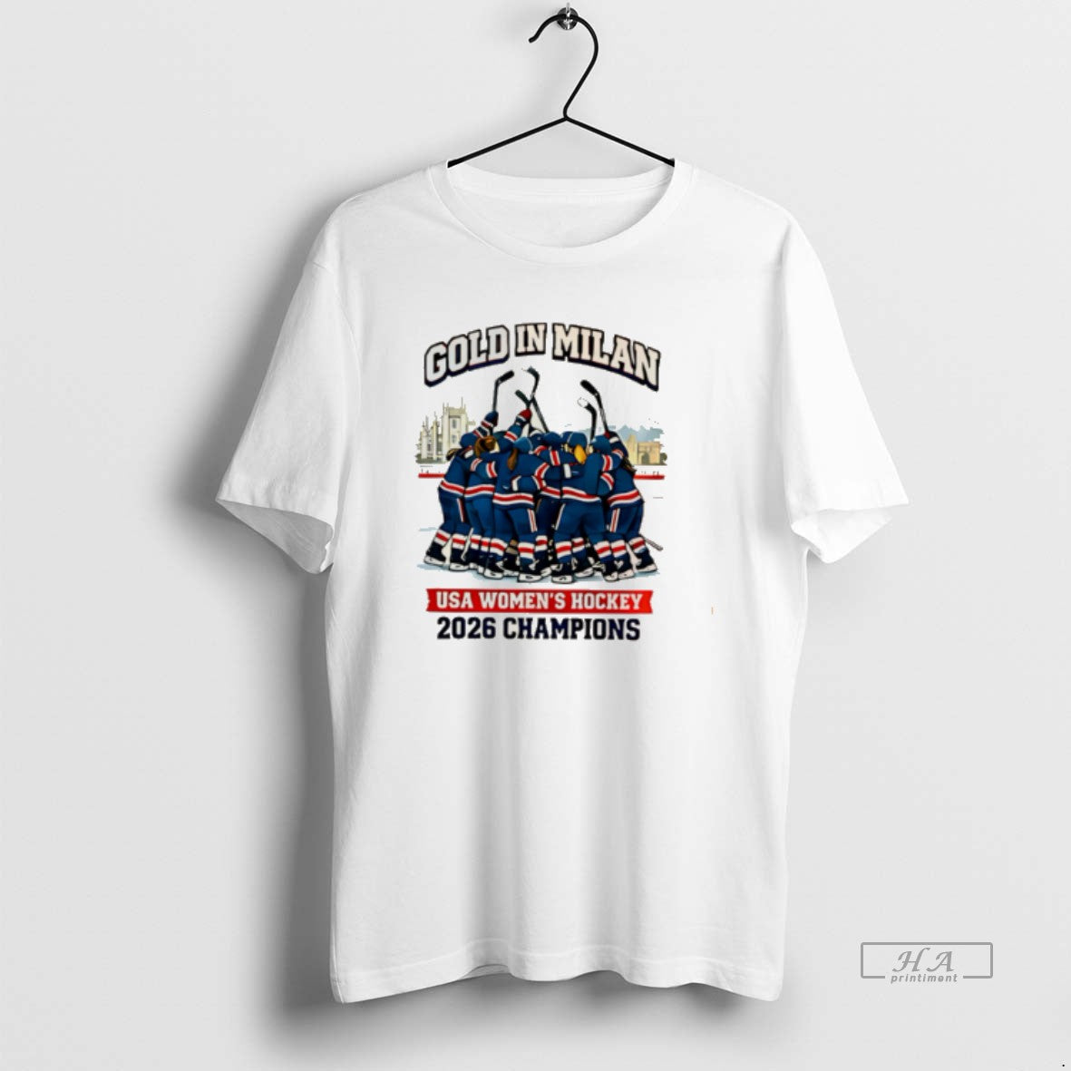Official Gold In Milan 2026 Adult Usa Hockey Womens Gold Winner Tee Hoodie, Sweatshirt | HypeDripTees.com