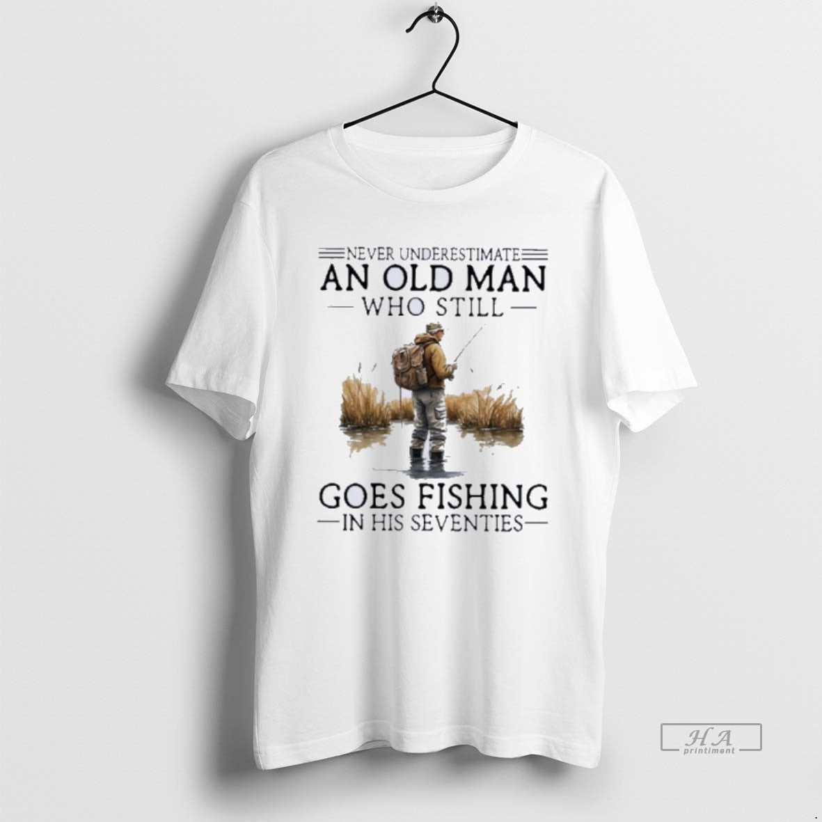 Official Grandpa Never Underestimate An Old Man Who Still Goes Fishing In His Seventies T-Shirts, Hoodie, Sweatshirt