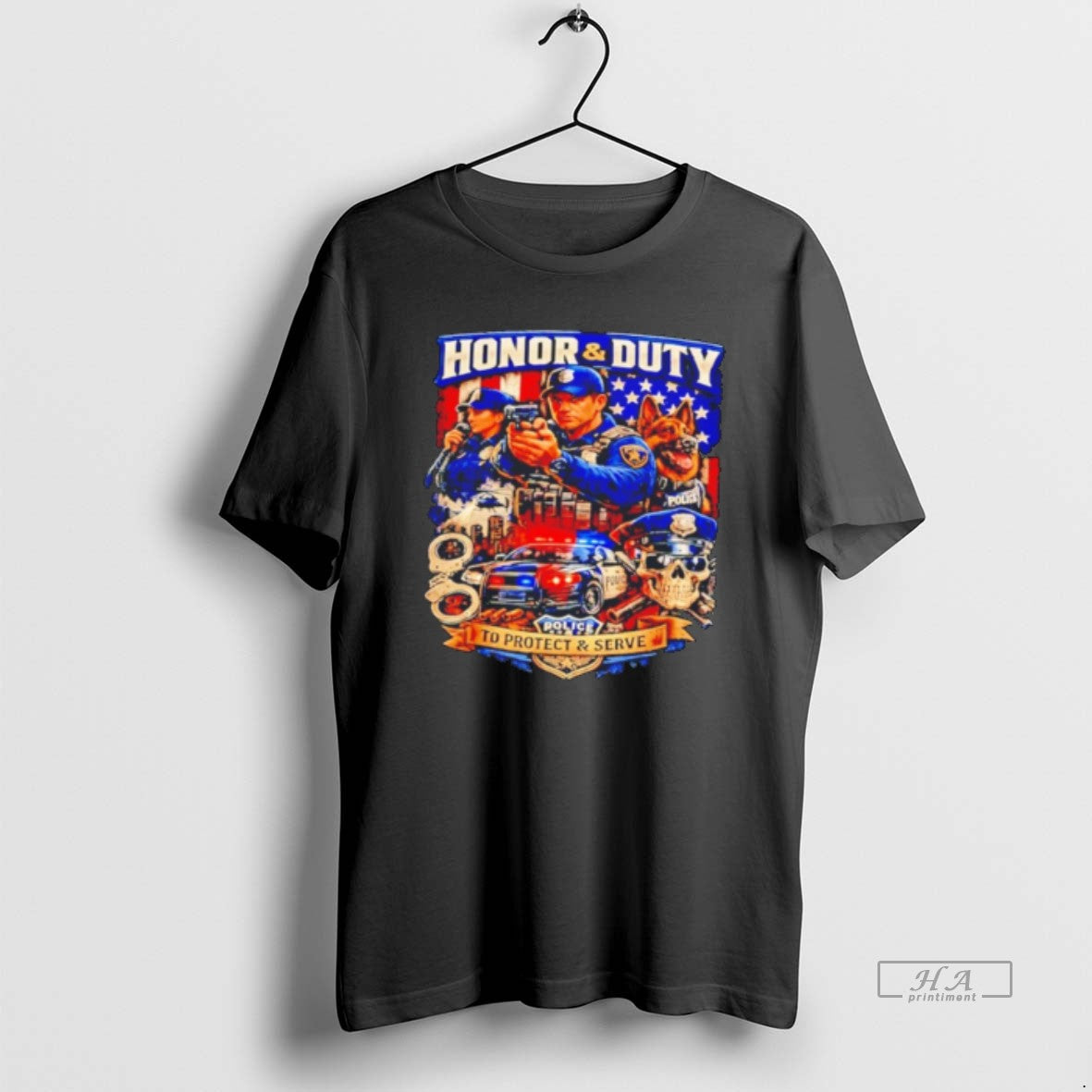 Official Honor And Duty To Protect And Serve Graphic Tee Hoodie, Sweatshirt | HypeDripTees.com