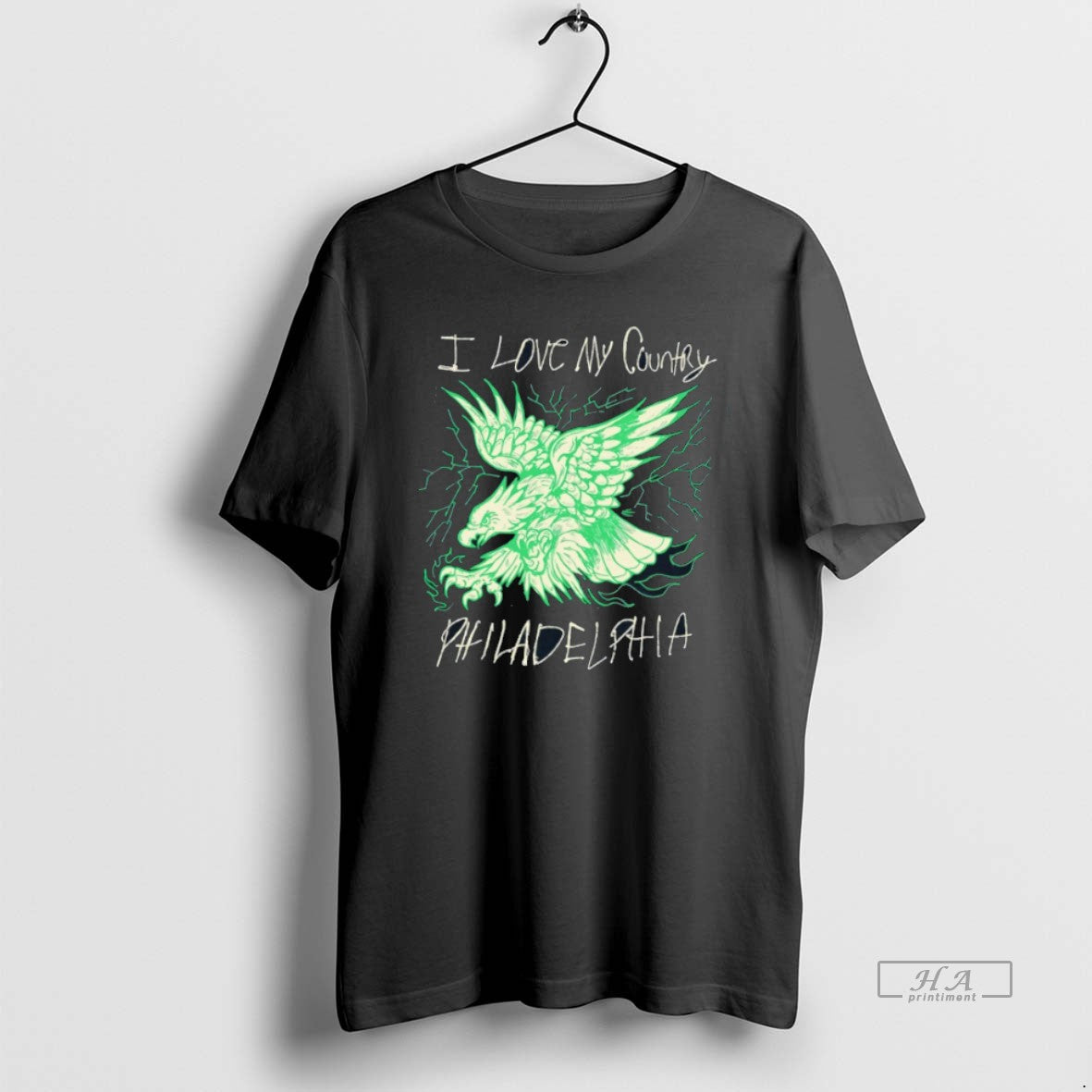 Official I Love My Country Philadelphia Green Eagle Graphic T-Shirts, Hoodie, Sweatshirt | HypeDripTees.com