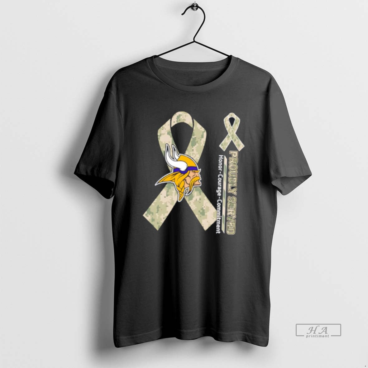 Official Minnesota Vikings Proudly Served Honor Courage Commitment Tee Hoodie, Sweatshirt | HypeDripTees.com