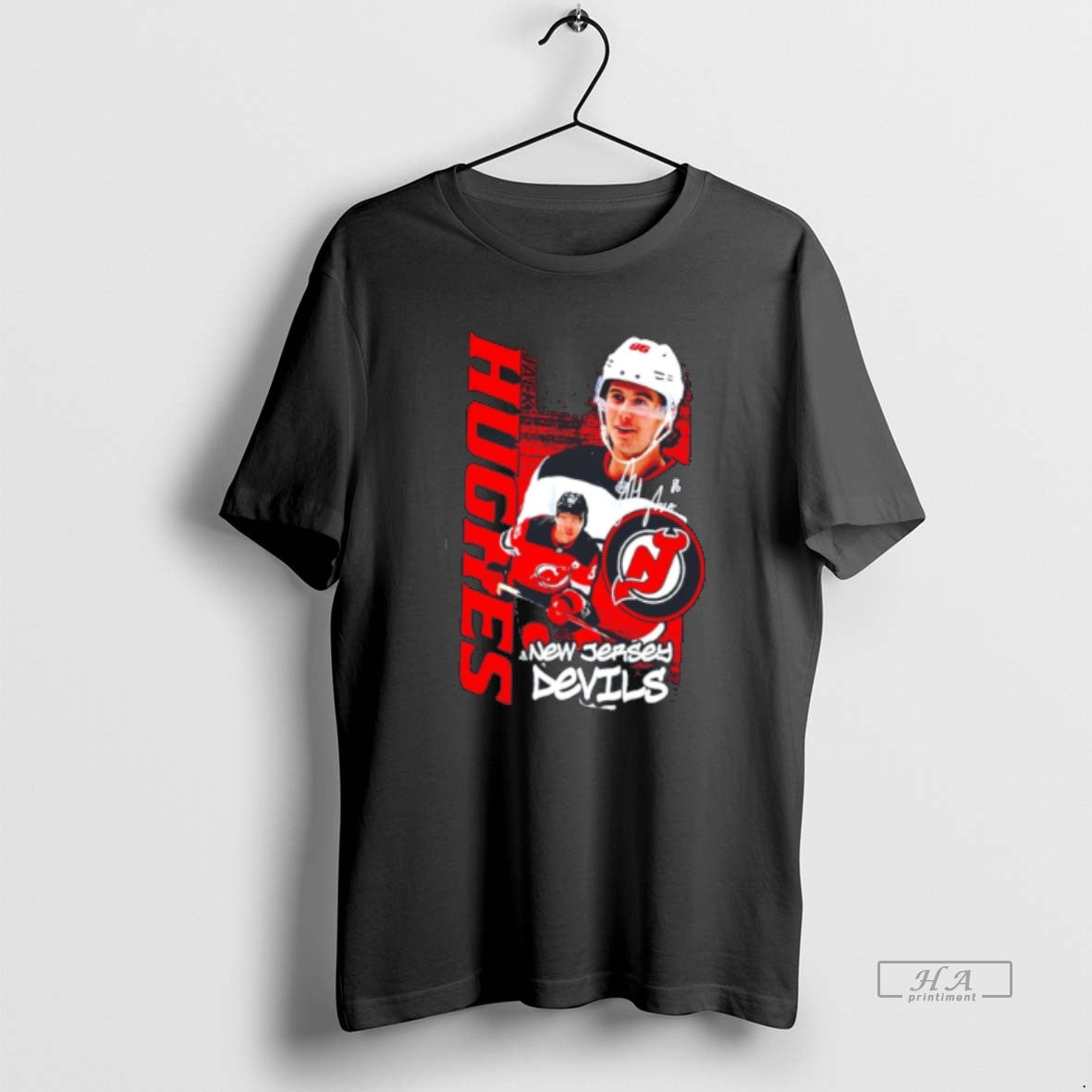 Official New Jersey Devils Jack Hughes Playmaker Graphic Tee Hoodie, Sweatshirt | HypeDripTees.com