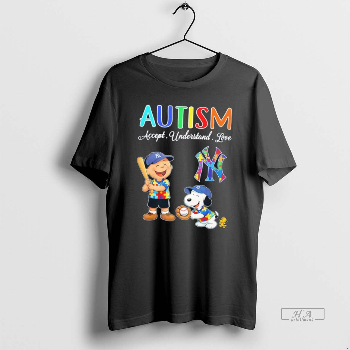 Official New York Yankees Peanuts X Autism Accept Understand Love T-Shirts, Hoodie, Sweatshirt | HypeDripTees.com