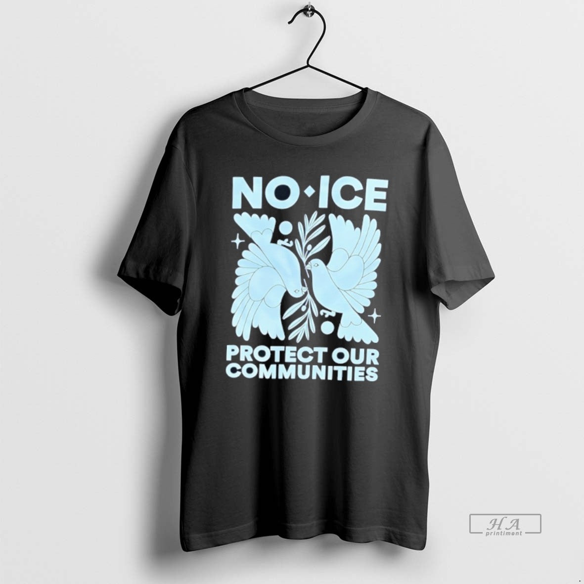 Official No Ice Protect Our Communities Doves Holding An Olive Branch T-Shirts, Hoodie, Sweatshirt | HypeDripTees.com