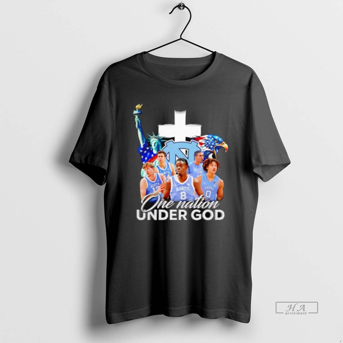 Official North Carolina Tar Heels Players One Nation Unde God Graphic T-Shirts, Hoodie, Sweatshirt | HypeDripTees.com