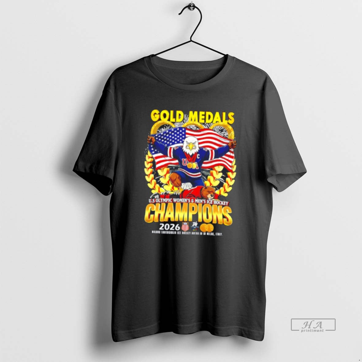 Official Olympic Ice Womens And Mens Hockey Champions 2026 Usa Tee Hoodie, Sweatshirt | HypeDripTees.com
