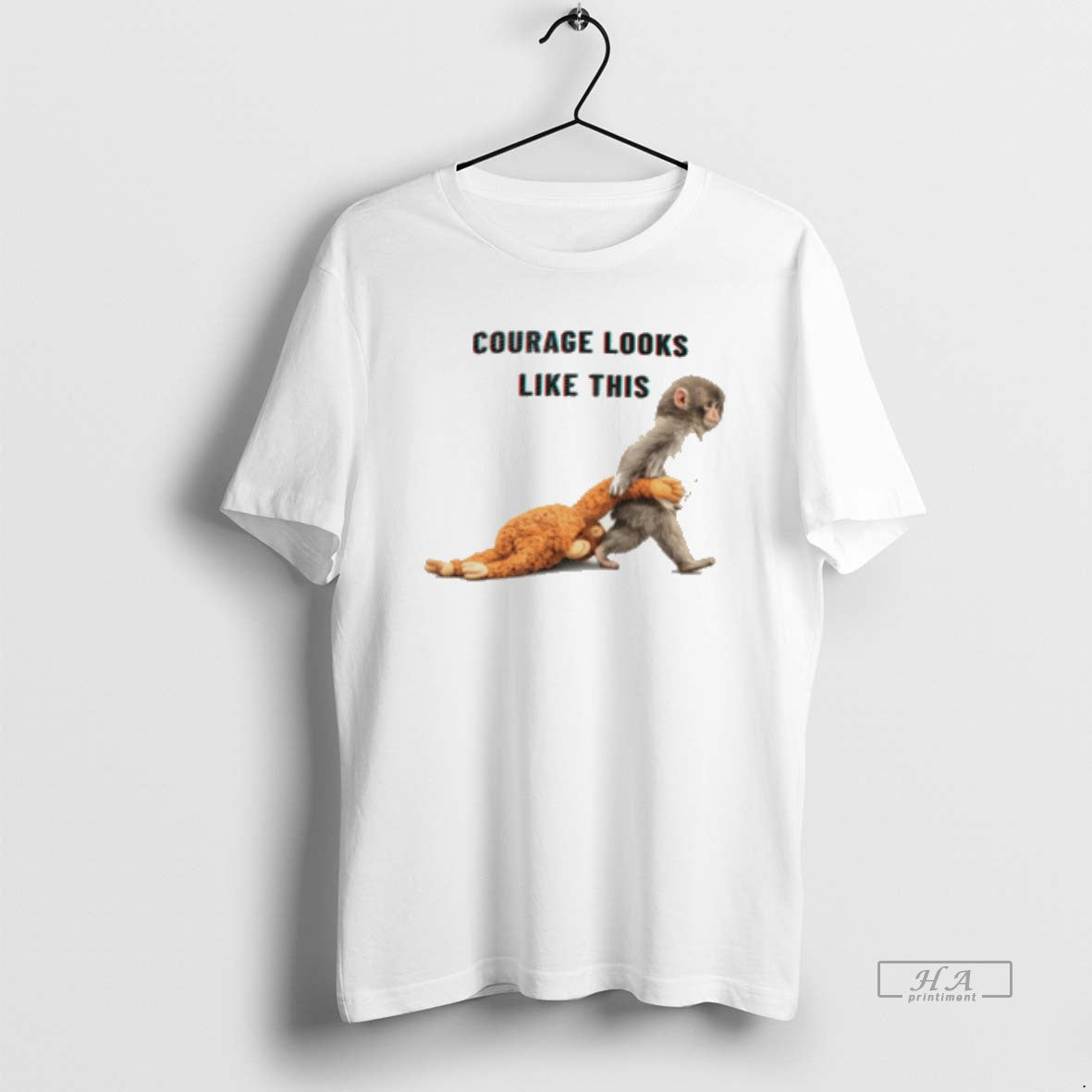 Official Punch Baby Monkey Courage Looks Like This Tee Hoodie, Sweatshirt | HypeDripTees.com