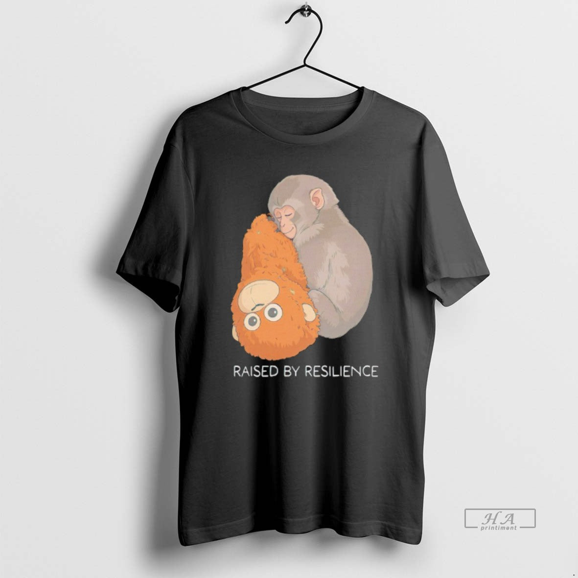 Official Punch Monkey Holding A Stuffed Monkey Raised By Resilience T-Shirts, Hoodie, Sweatshirt | HypeDripTees.com