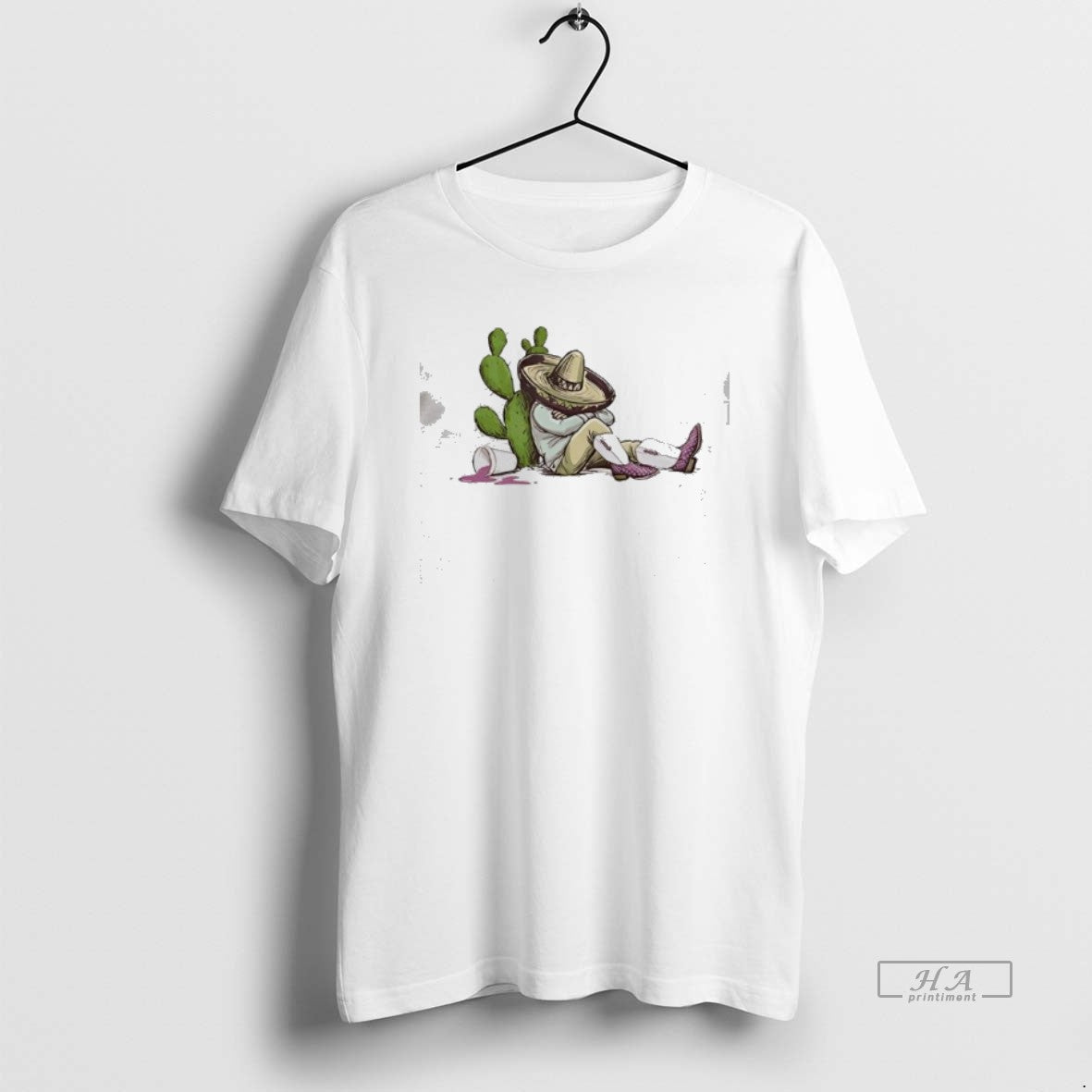 Official Sleeping Mexican Man In Sombrero By Cactus With Drink T-Shirts, Hoodie, Sweatshirt | HypeDripTees.com