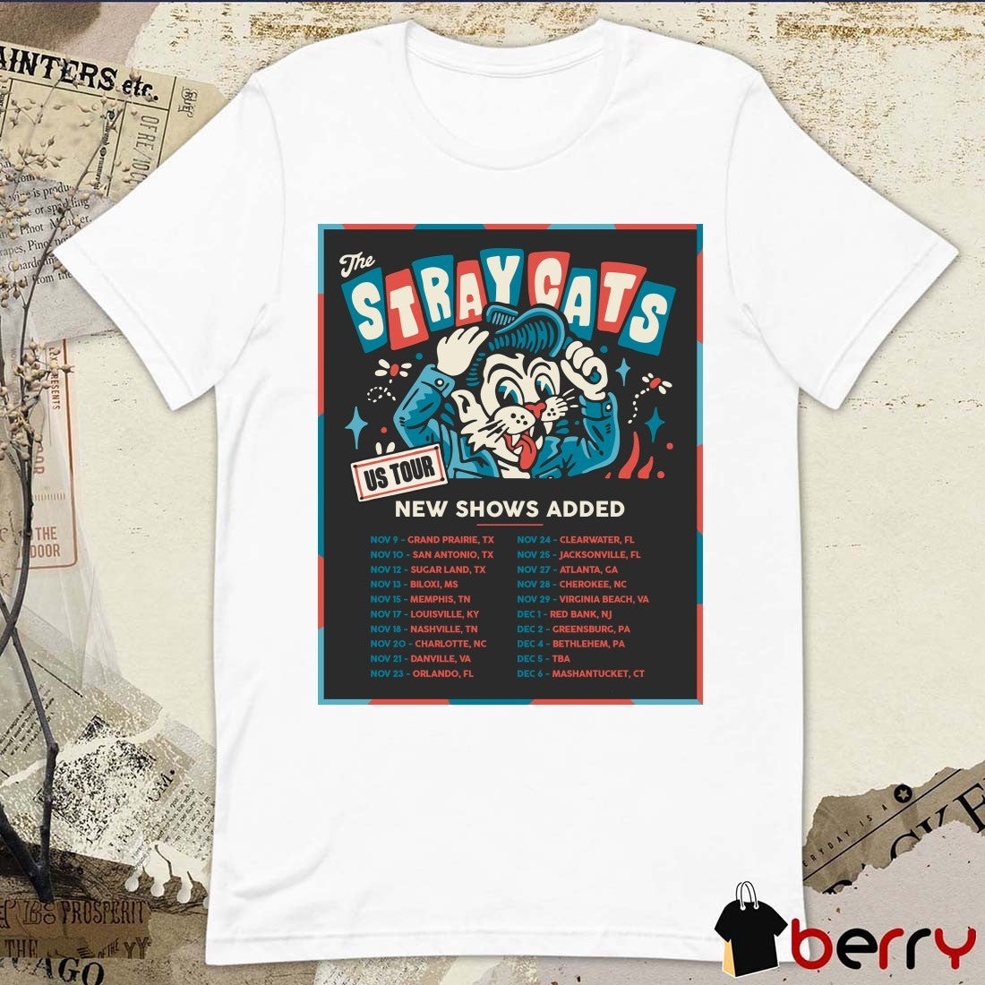 The Stray Cats Poster New Fall 2026 US tour dates New Shows Added t-shirt
