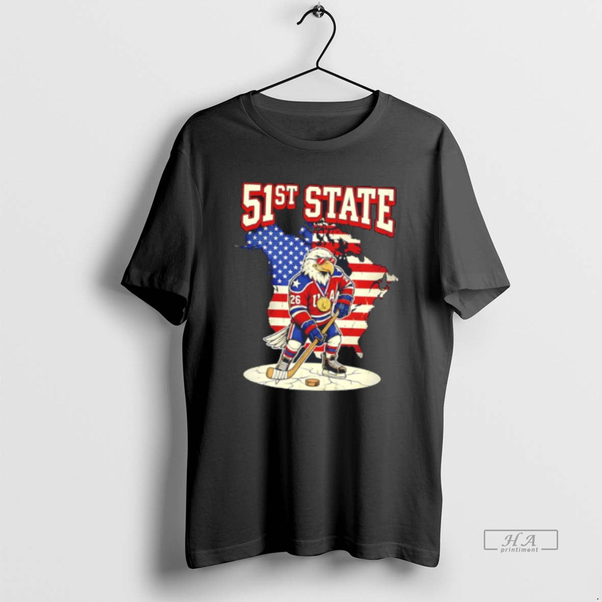 Official Usa Hockey 51st State Gold Medal Mascot Tee Hoodie, Sweatshirt | HypeDripTees.com
