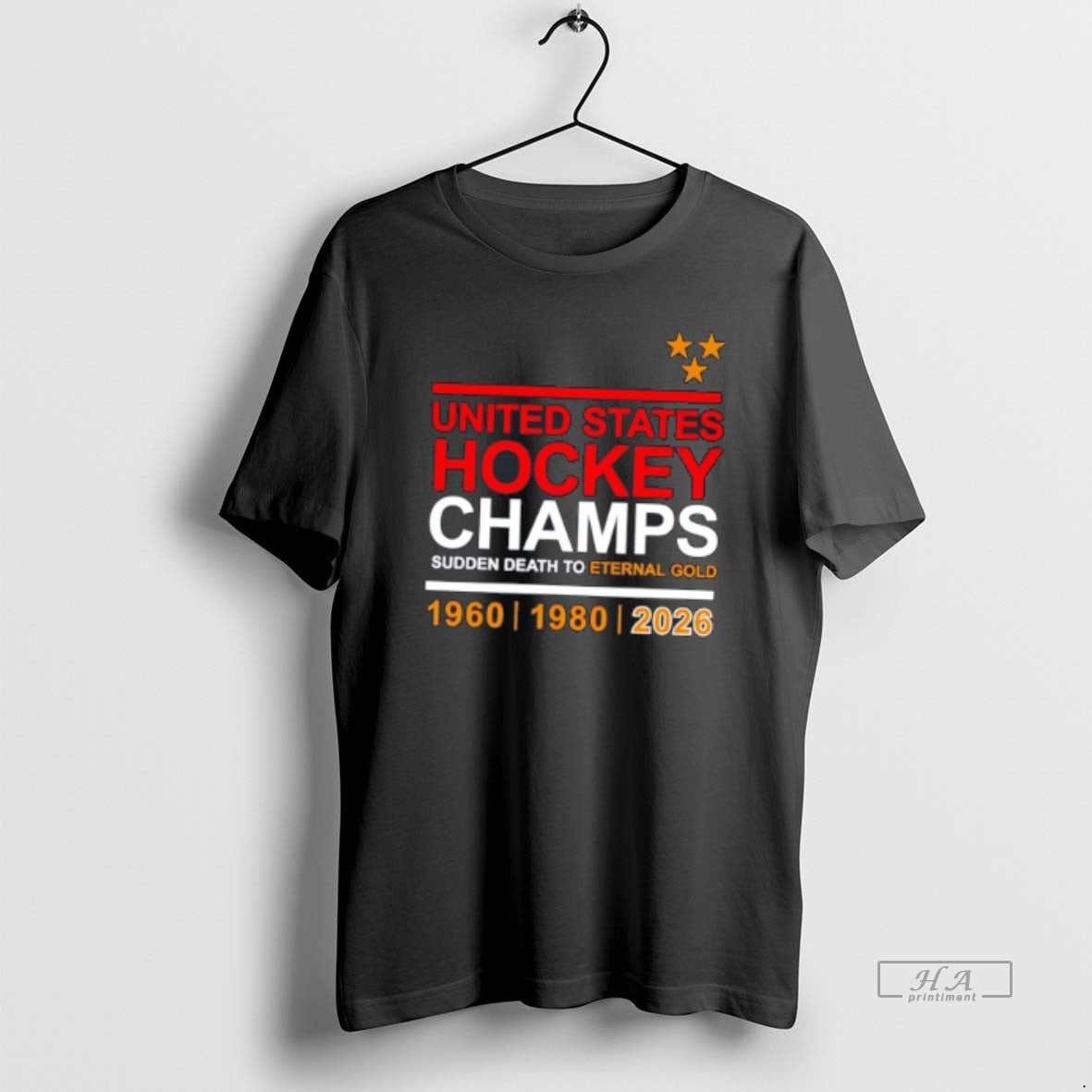 Official United States Hockey Champs Sudden Death To Eternal Gold 3 Time Tee Hoodie, Sweatshirt | HypeDripTees.com