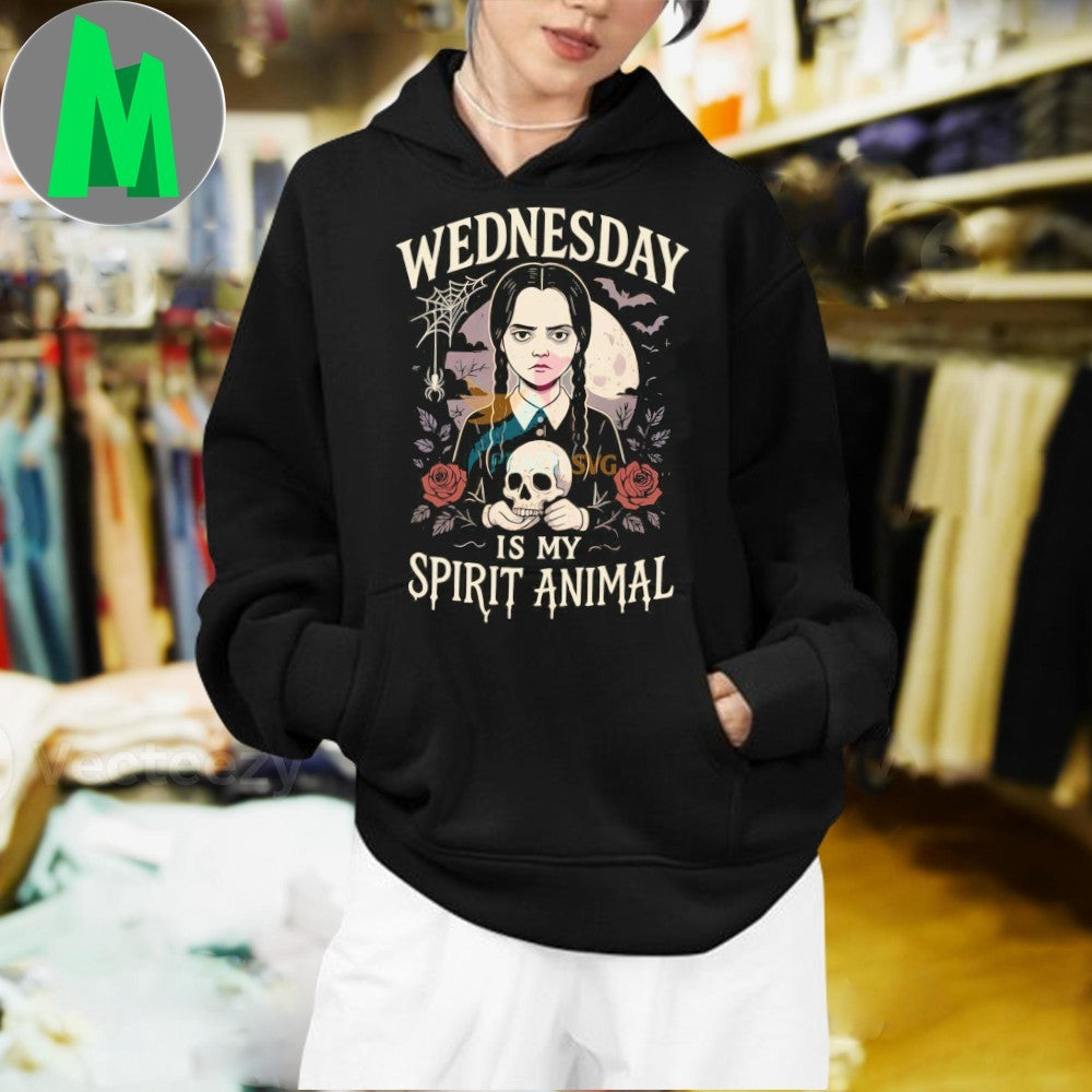 Wednesday Addams Is My Spirit Animal Gothic Halloween Shirt