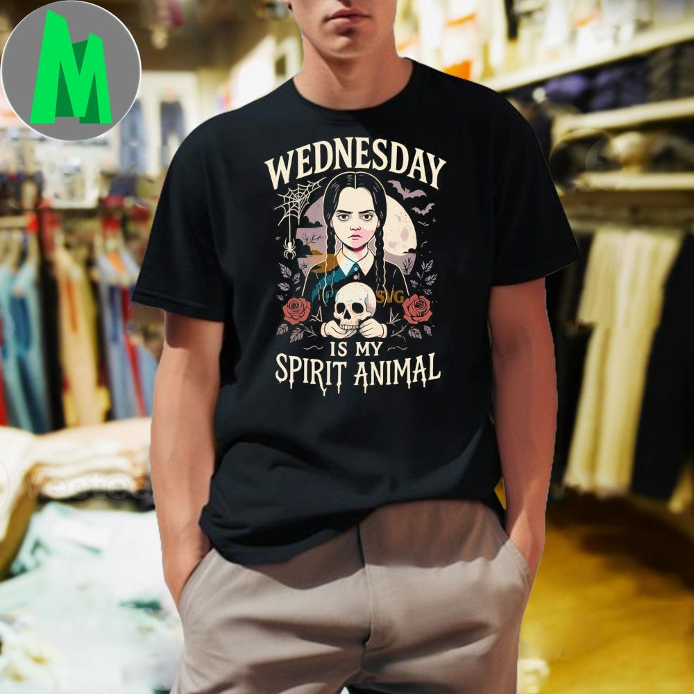 Wednesday Addams Is My Spirit Animal Gothic Halloween Shirt