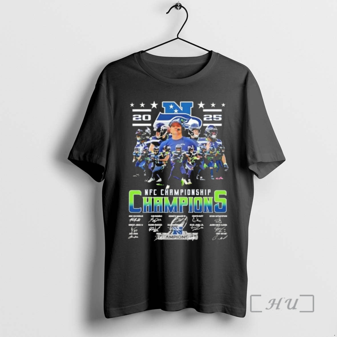 Officials 2026 Nfc Championship Champions Mike Macdonald And Players Signatures T-Shirts, Hoodie, Sweatshirt
