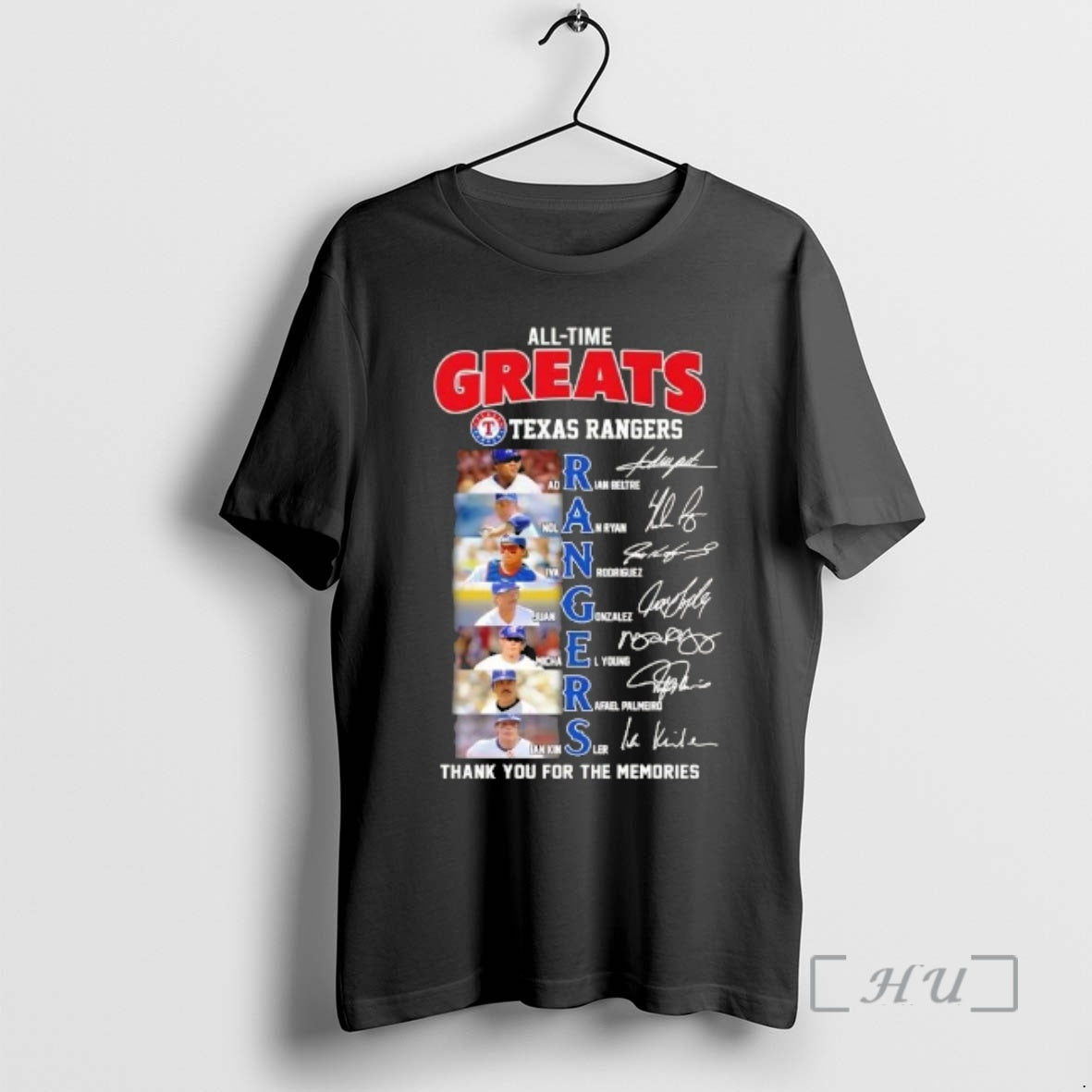 Officials All Time Greats Texas Rangers Players Names Thank You For The Memories Signatures Premium T-Shirts, Hoodie,...
