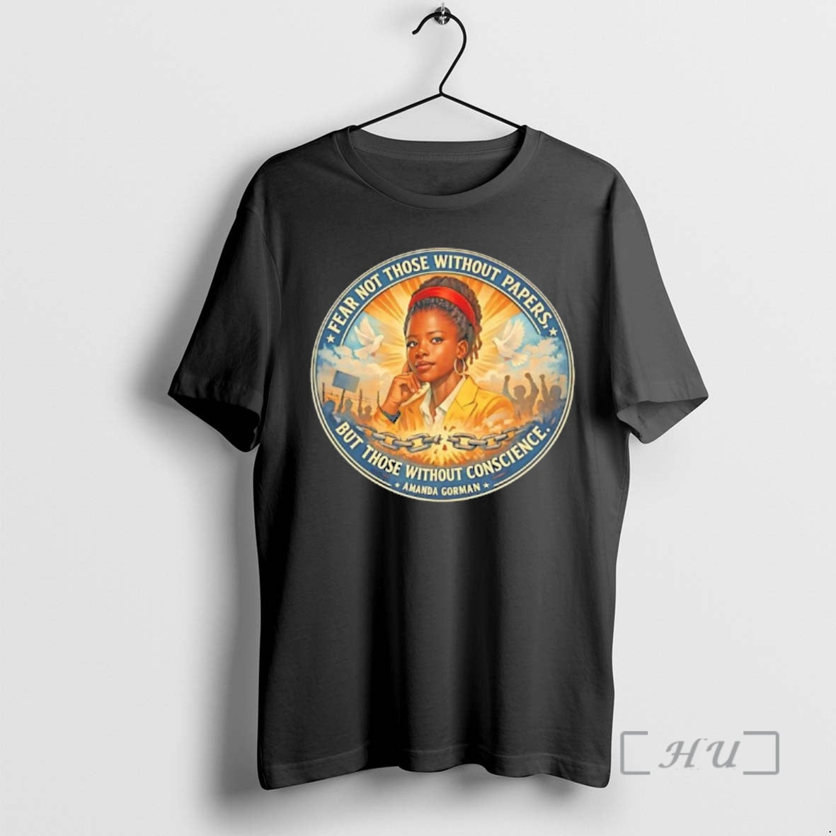 Officials Amanda Gorman Fear Not Those Without Papers T-Shirts, Hoodie, Sweatshirt | HypeDripTees.com