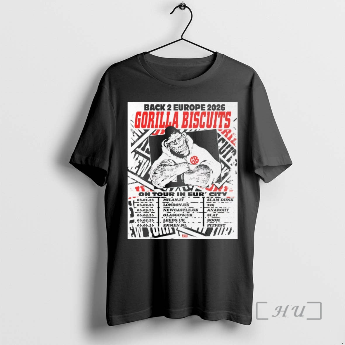 Officials Back 2 Europe 2026 Gorilla Biscuits On Tour In Eur City Premium T Shirts Hoodie, Sweatshirt | HypeDripTees.com