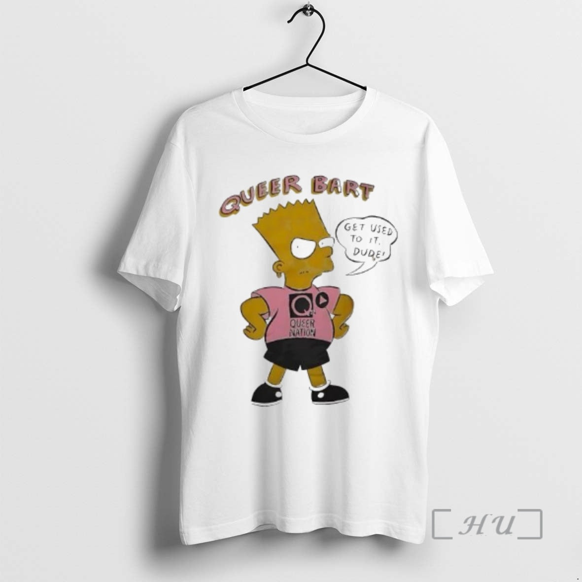 Officials Bart Simpson Queer Bart Get Used To It Dude Queer Nation Premium T Shirts Hoodie, Sweatshirt | HypeDripTees.com