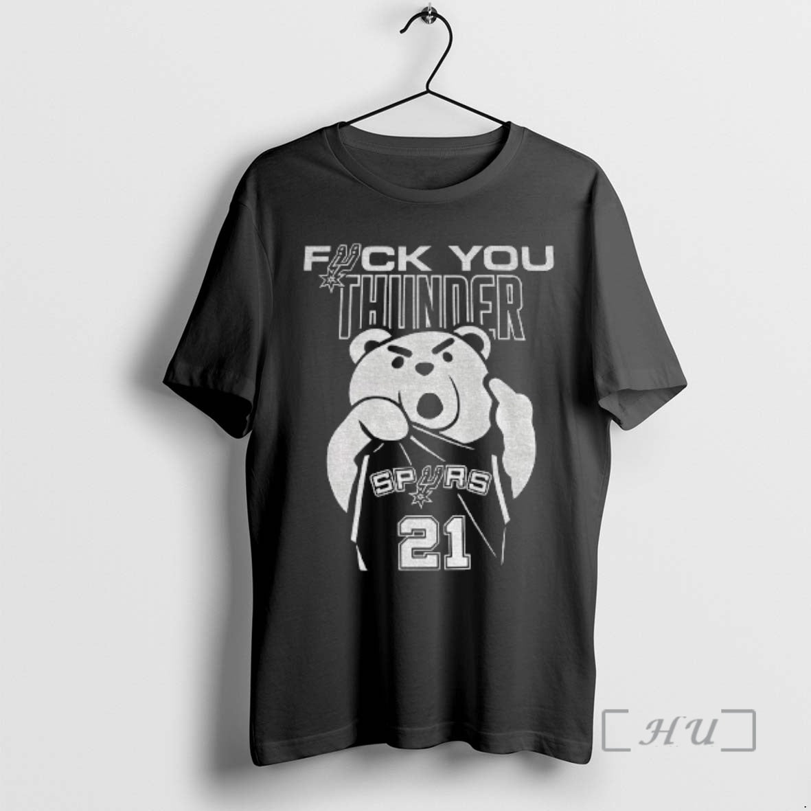 Officials Bear Tim Duncan San Antonio Spurs Middle Finger Fuck You Thunder Premium T Shirts Hoodie, Sweatshirt