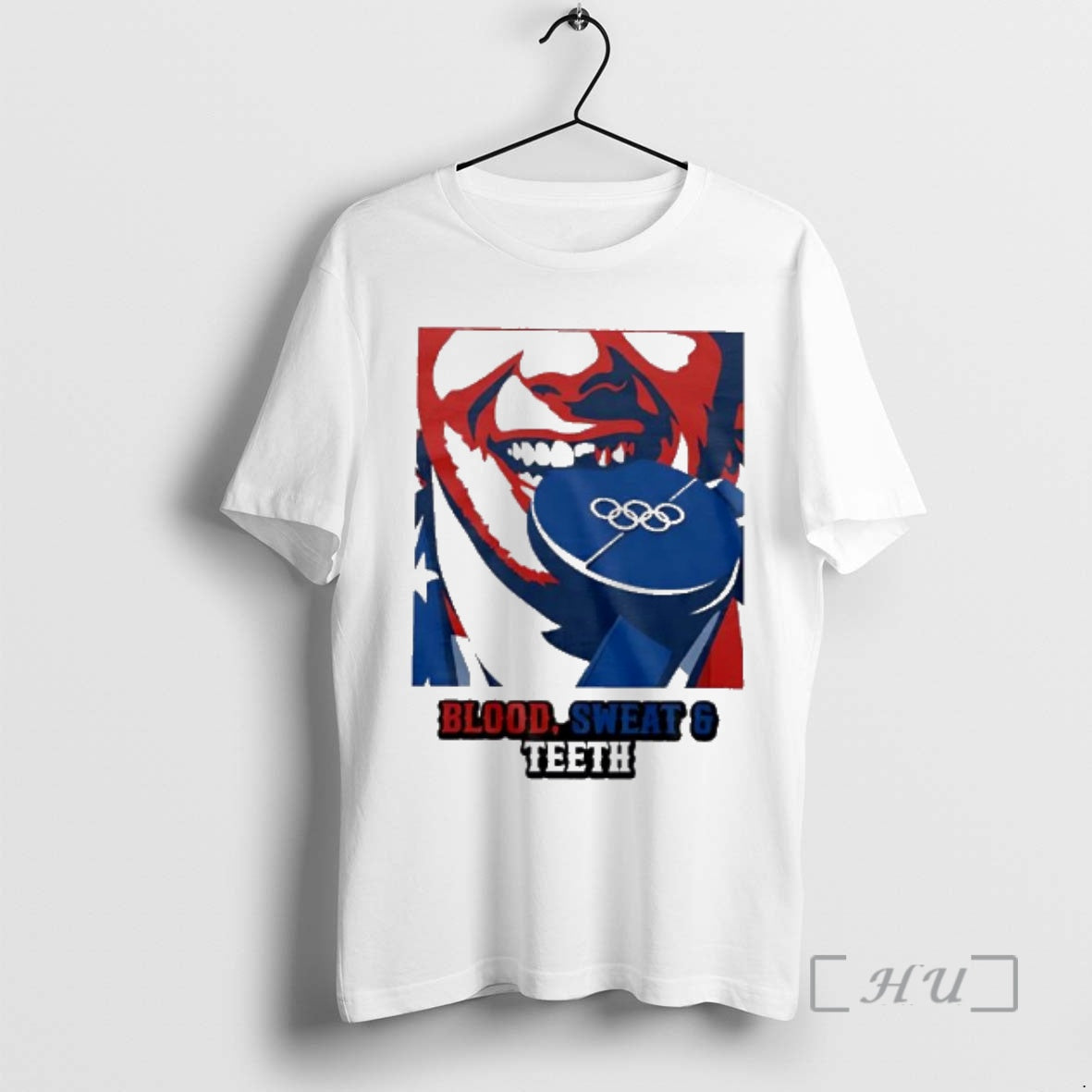 Officials Blood Sweat And Teeth Biting Blue Olympic Medal T-Shirts, Hoodie, Sweatshirt | HypeDripTees.com