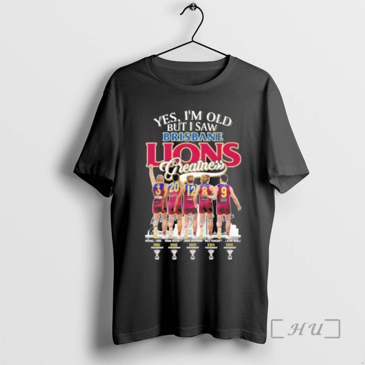 Officials Brisbane Lions Im Old But I Saw Greatness Players And Signature Premium T Shirts Hoodie, Sweatshirt