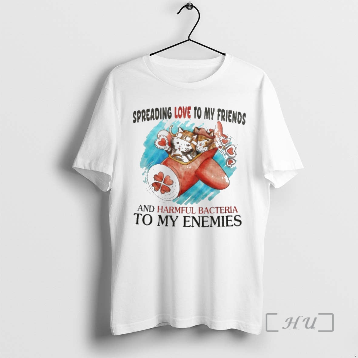 Officials Cats Spreading Love To My Friends And Harmful Bacteria To My Enemies Premium T-Shirts, Hoodie, Sweatshirt