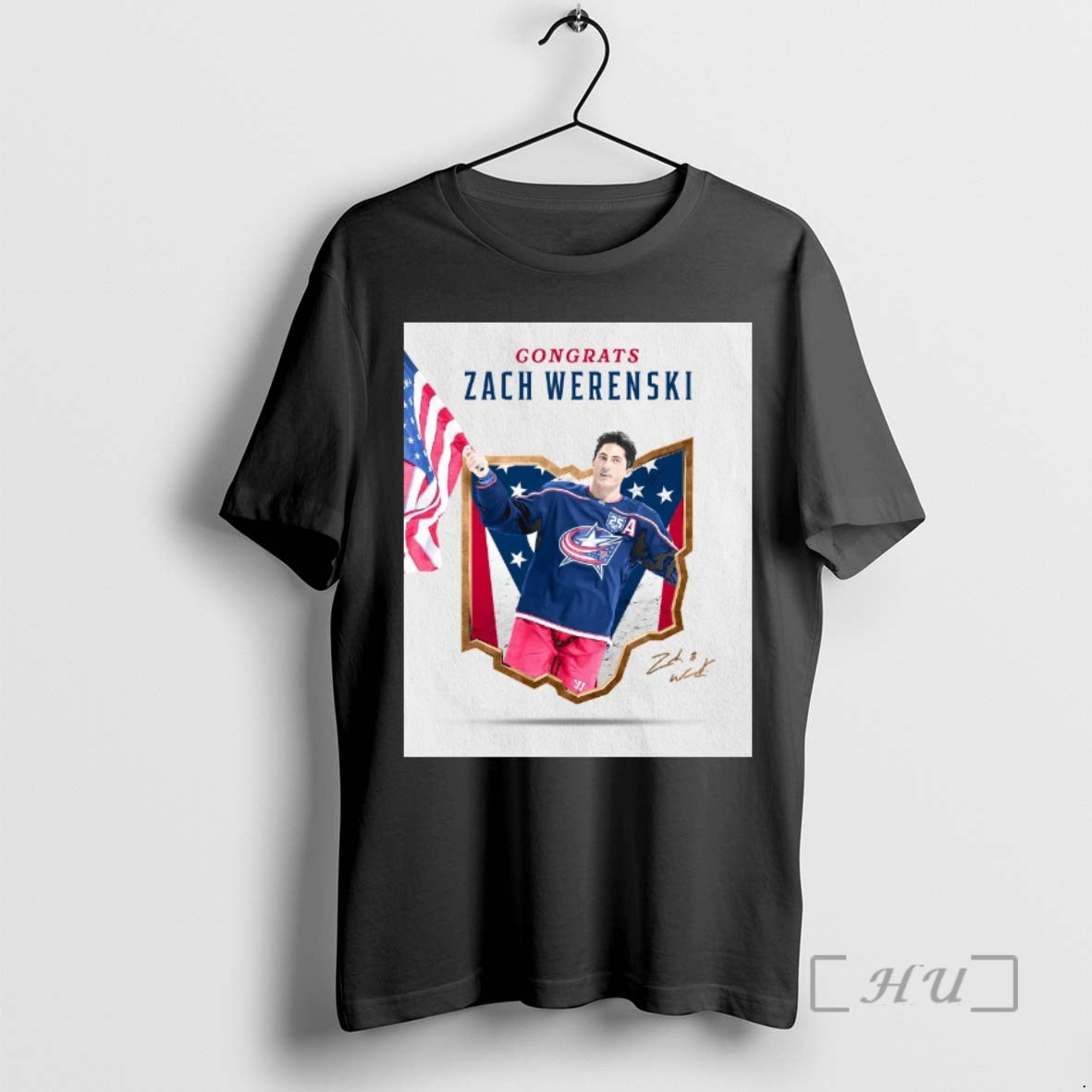 Officials Congrats Zach Werenski Team Usa Signature Columbus Blue Jackets T-Shirts, Hoodie, Sweatshirt | HypeDripTees.com