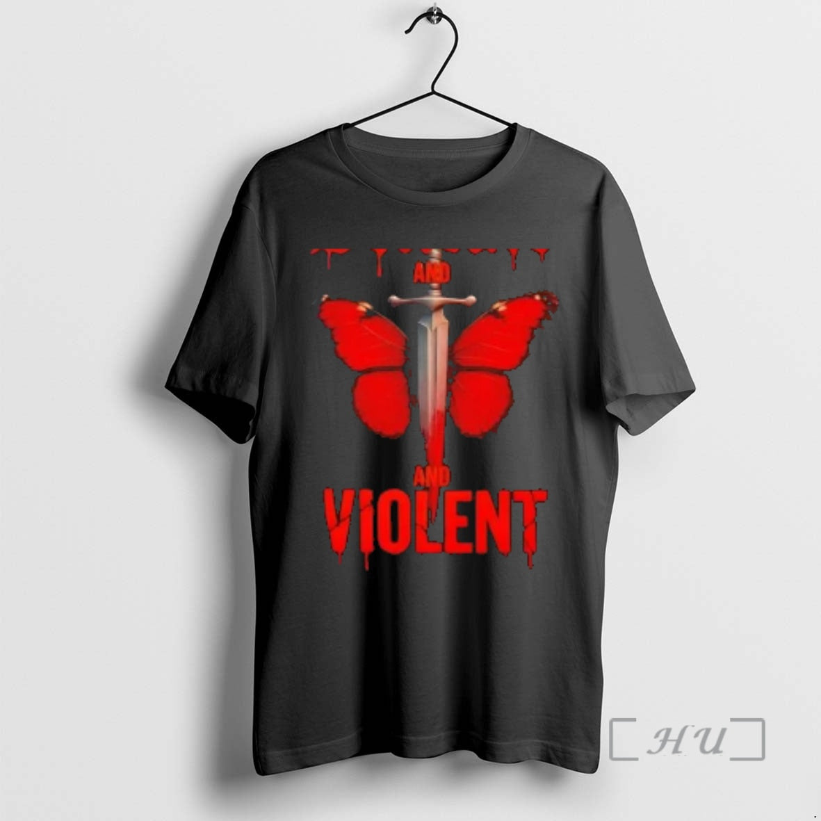 Officials Delicate And Violent Butterfly Dagger T-Shirts, Hoodie, Sweatshirt | HypeDripTees.com