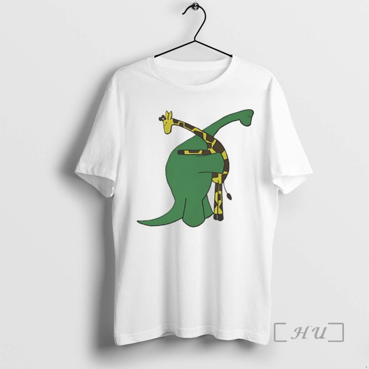 Officials Dinosaur Hugging A Giraffe T-Shirts, Hoodie, Sweatshirt | HypeDripTees.com