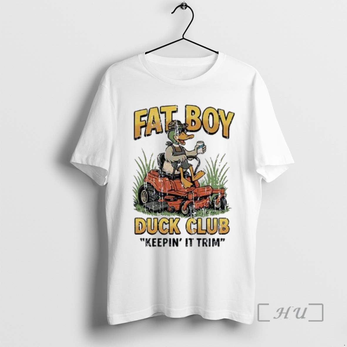 Officials Fat Boy Duck Club Keepin It Trim Ducks Driving Lawnmowers Premium T Shirts Sweater Hoodie, Sweatshirt