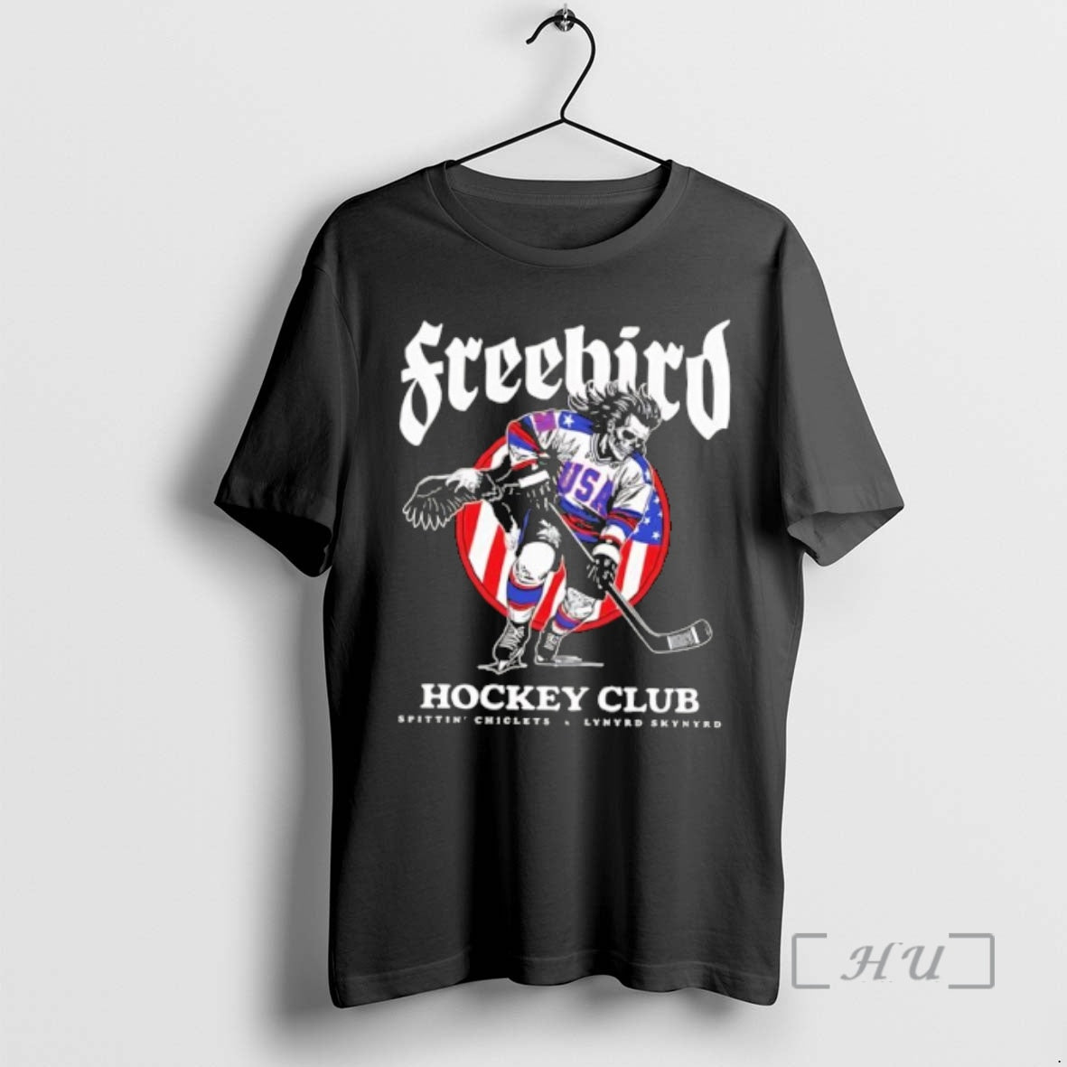 Officials Freebird Hockey Club Spittin Chiclets Lynyrd Skynyrd Skeleton T-Shirts, Hoodie, Sweatshirt | HypeDripTees.com