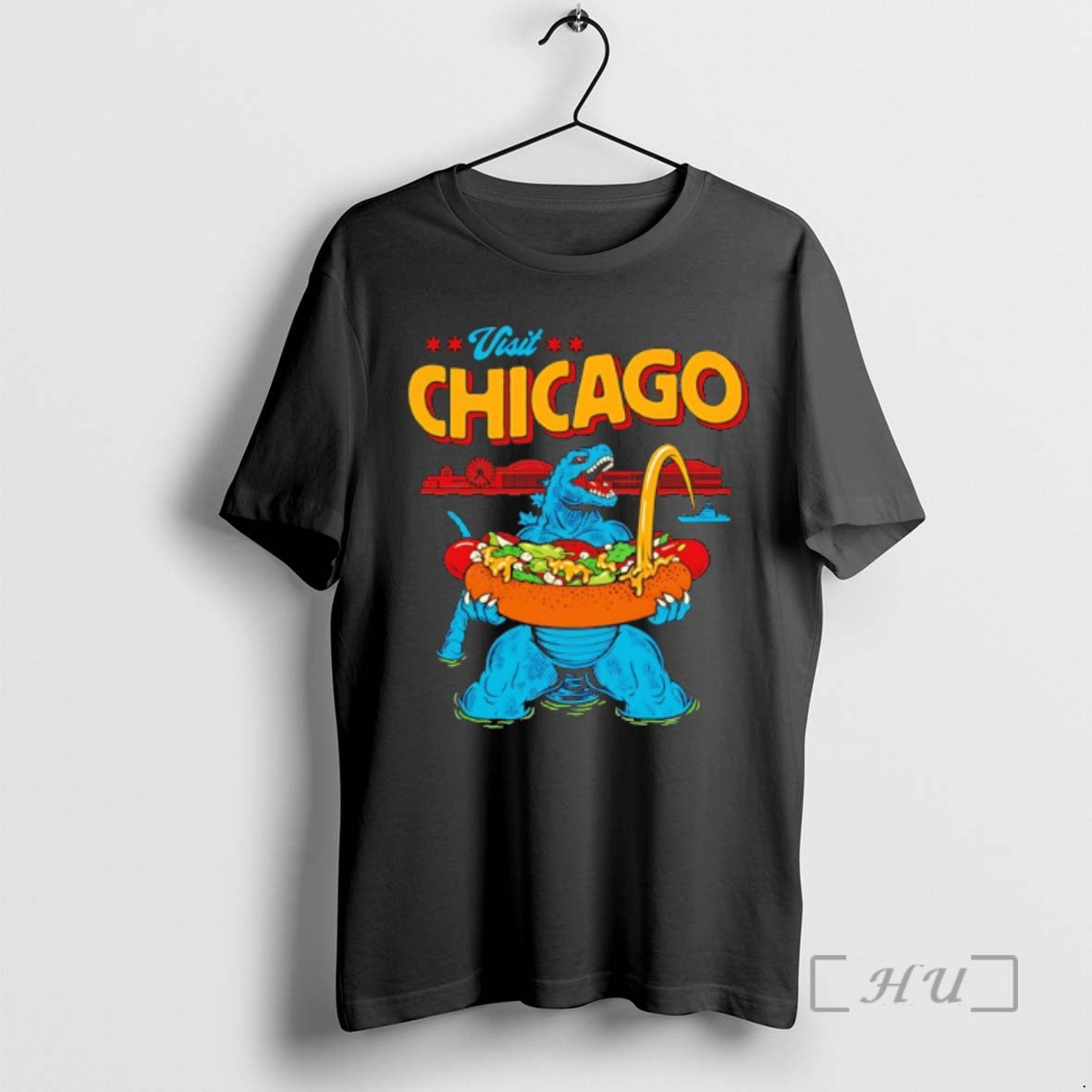 Officials Godzilla Visits Chicago Meme T-Shirts, Hoodie, Sweatshirt | HypeDripTees.com