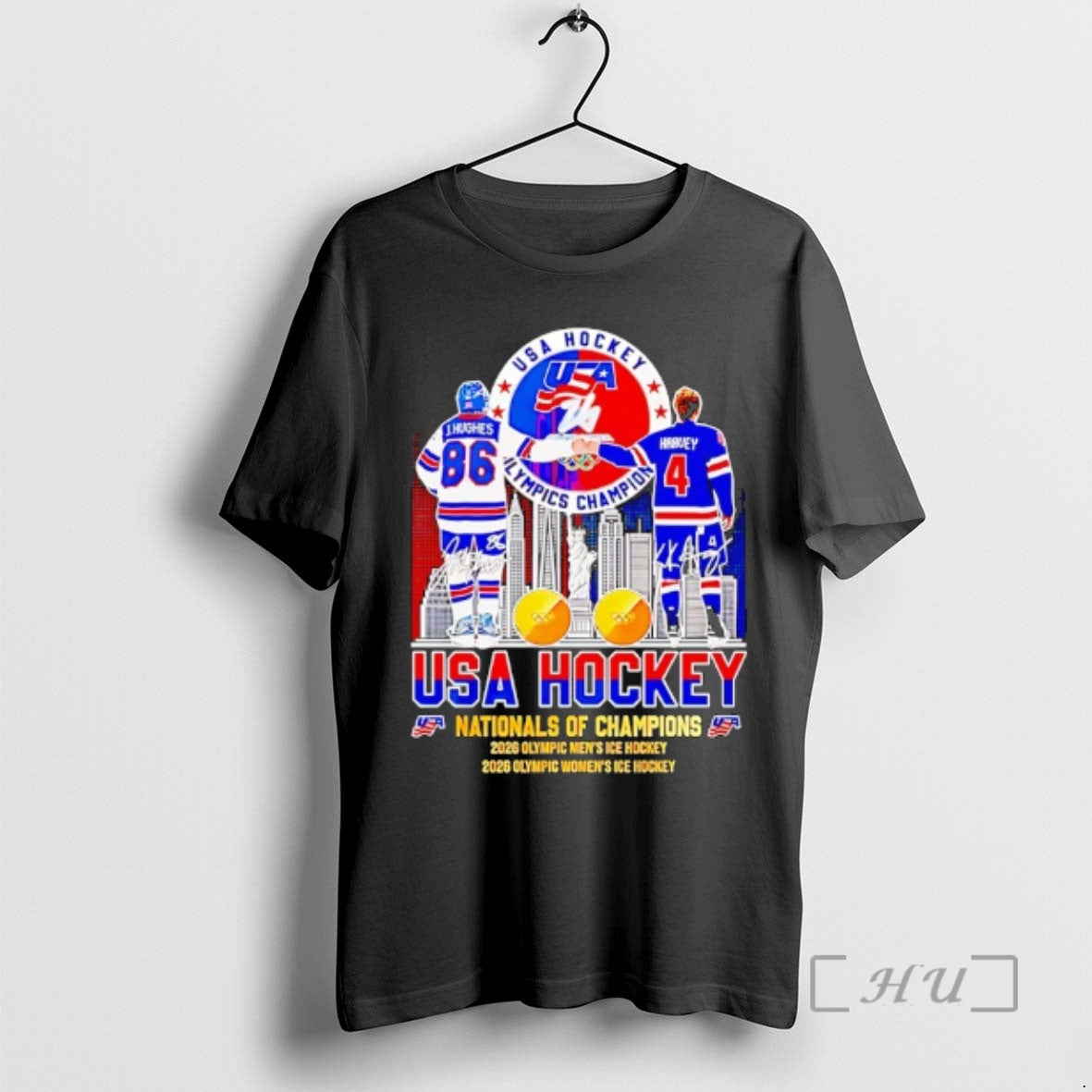 Officials Golden Glory Team Usa Hockey 2026 National Champions City Skyline Premium T Shirts Sweater Hoodie, Sweatshirt