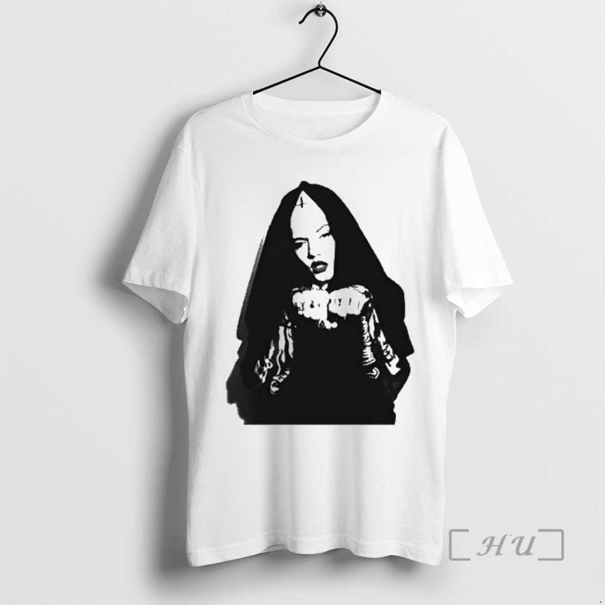 Officials Gothic Nun Portrait With Cross Symbol Graphic T-Shirts, Hoodie, Sweatshirt | HypeDripTees.com