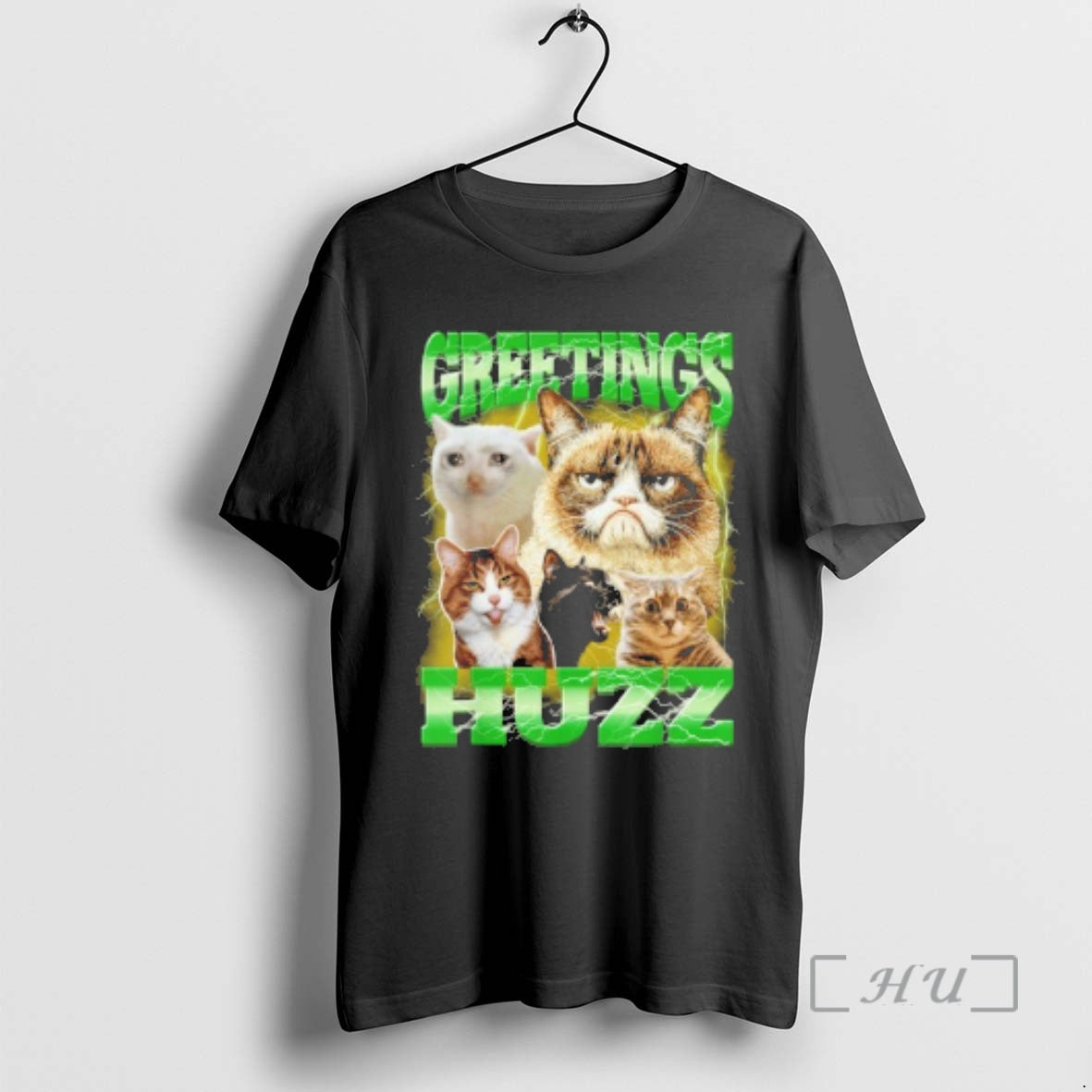 Officials Greetings Huzz Cat Meme Graphic T-Shirts, Hoodie, Sweatshirt | HypeDripTees.com
