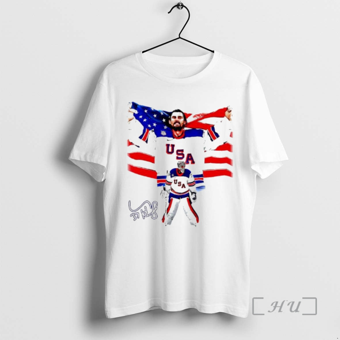 Officials Hellebuyck Olympic Gold Signatures T-Shirts, Hoodie, Sweatshirt | HypeDripTees.com