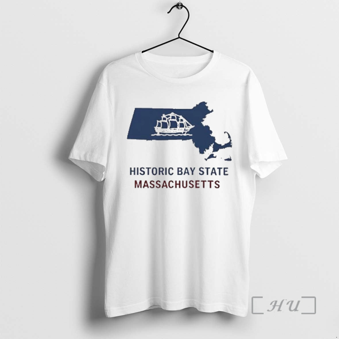 Officials Historic Bay State Massachusetts Sailing Ship Blue Map T-Shirts, Hoodie, Sweatshirt | HypeDripTees.com
