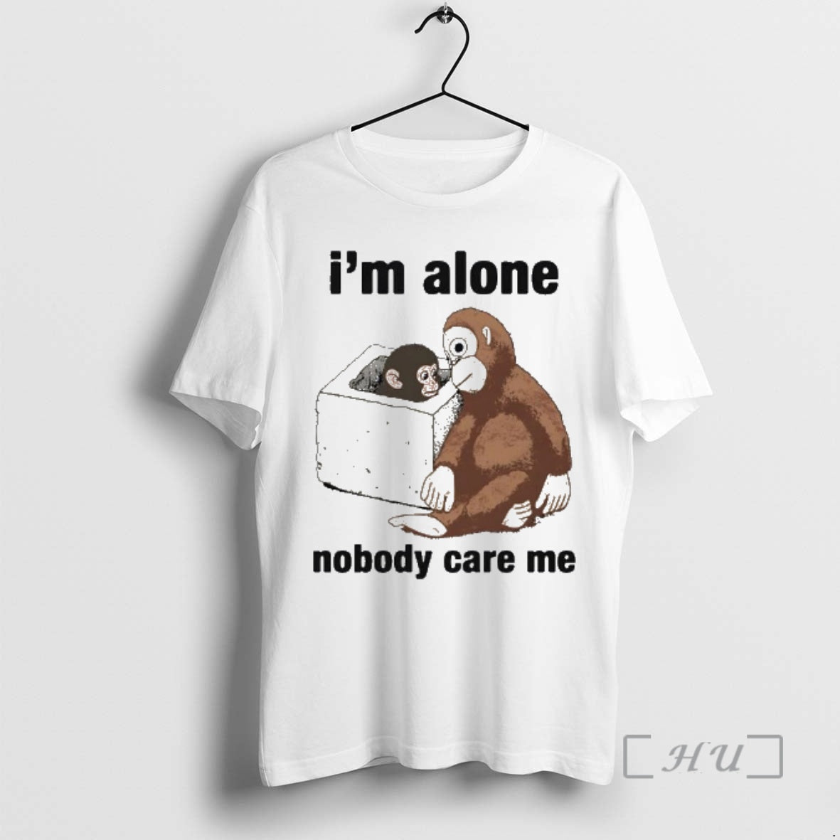 Officials Im Alone Nobody Care Me Monkey Concrete Box T-Shirts, Hoodie, Sweatshirt | HypeDripTees.com