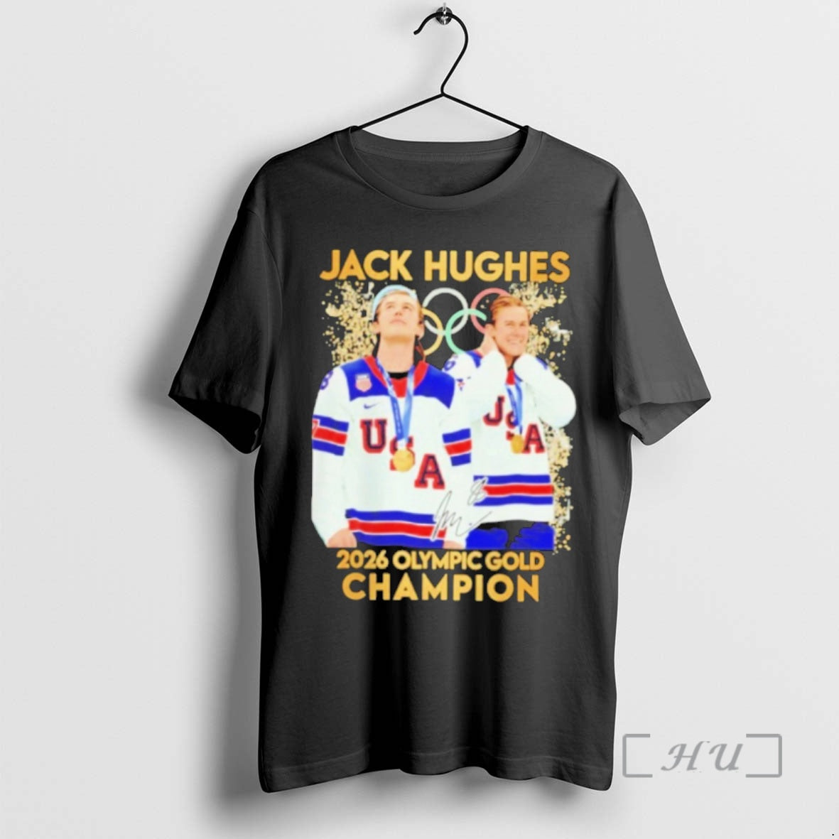 Officials Jack Hughes Hero Usa Mens Olympic Hockey Olympic 2026 Gold 1 Premium T Shirts Hoodie, Sweatshirt | HypeDripTees.com