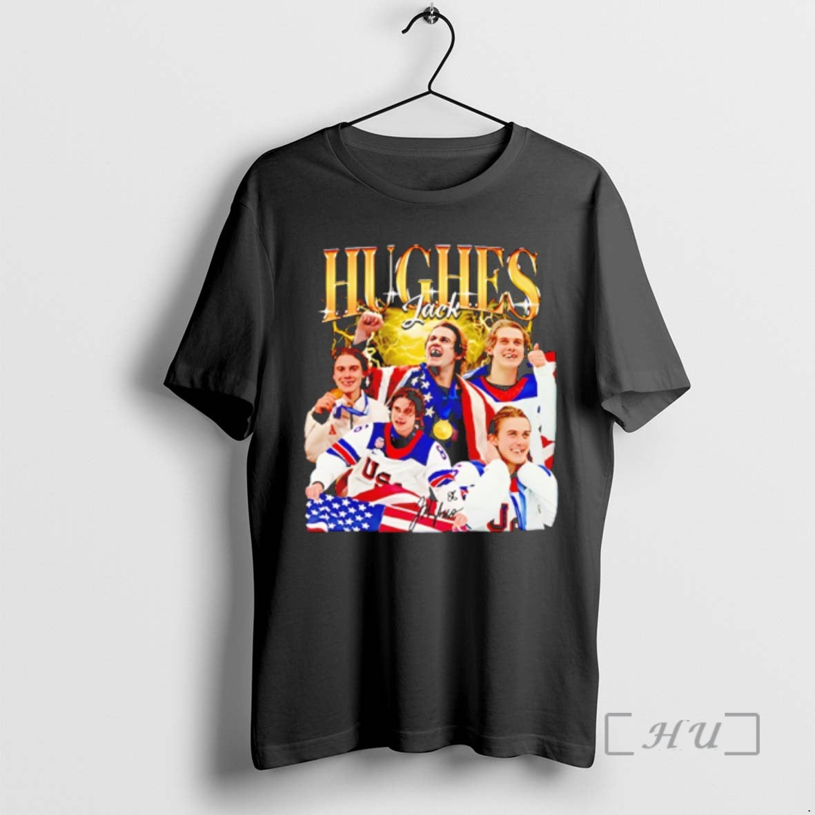 Officials Jack Hughes Hockey Olympic Golden Goal 2026 Picture Collage T-Shirts, Hoodie, Sweatshirt | HypeDripTees.com