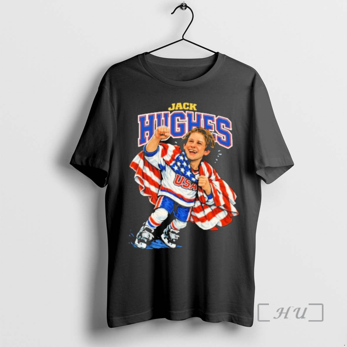 Officials Jack Hughes Usa Hockey Champions Flag America T-Shirts, Hoodie, Sweatshirt | HypeDripTees.com