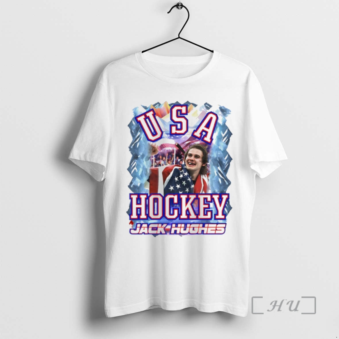 Officials Jack Hughes Usa Hockey Golden Goal 2026 Champions American Flag Olympic Vintage Premium T-Shirts, Hoodie,...
