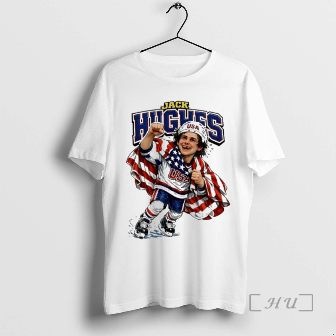 Officials Jack Hughes Usa Hockey Olympic Gold Goal Caricature T-Shirts, Hoodie, Sweatshirt | HypeDripTees.com