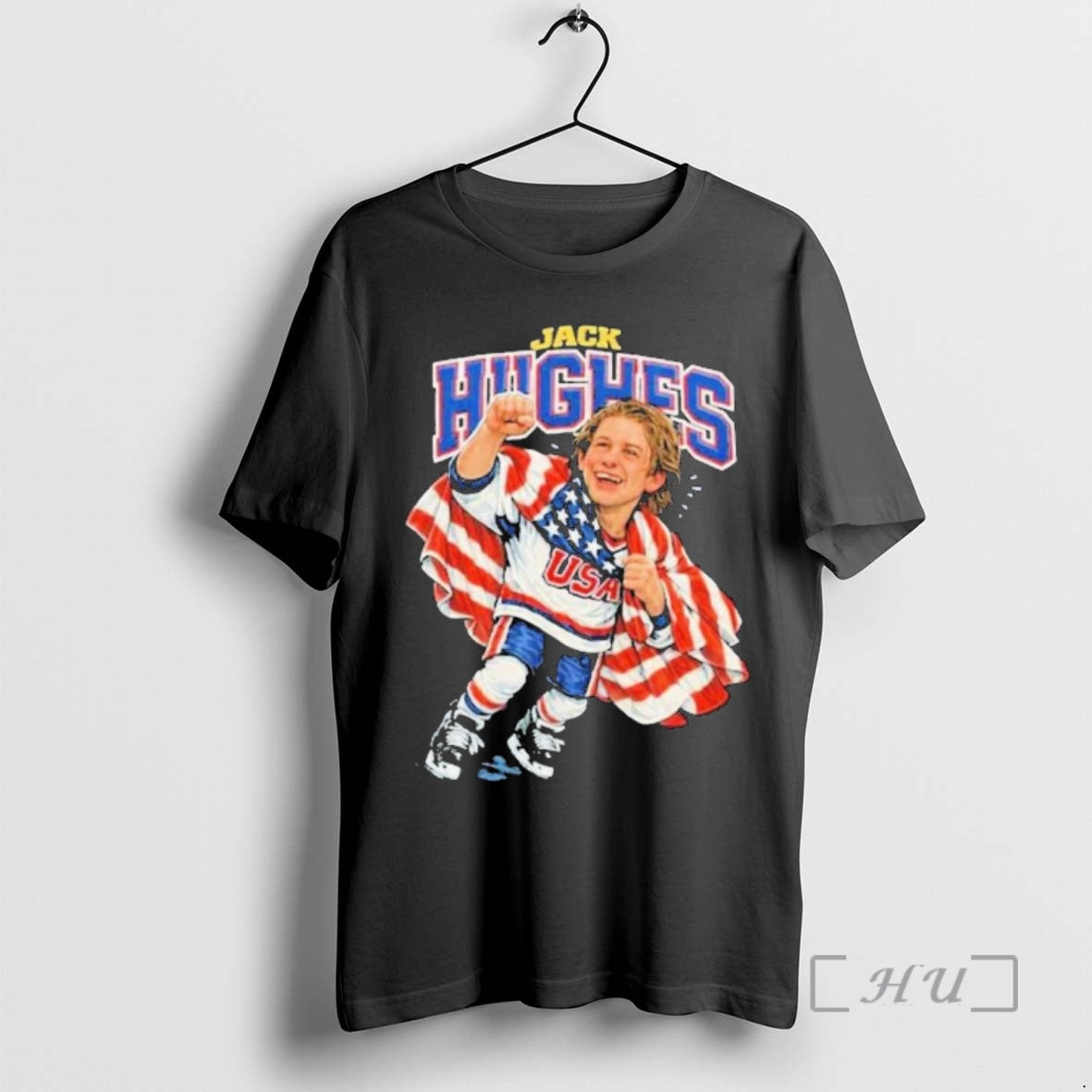 Officials Jack Hughes Usa Hockey Gold Medal 2026 Winter Olympics Black Premium T Shirts Sweater Hoodie, Sweatshirt