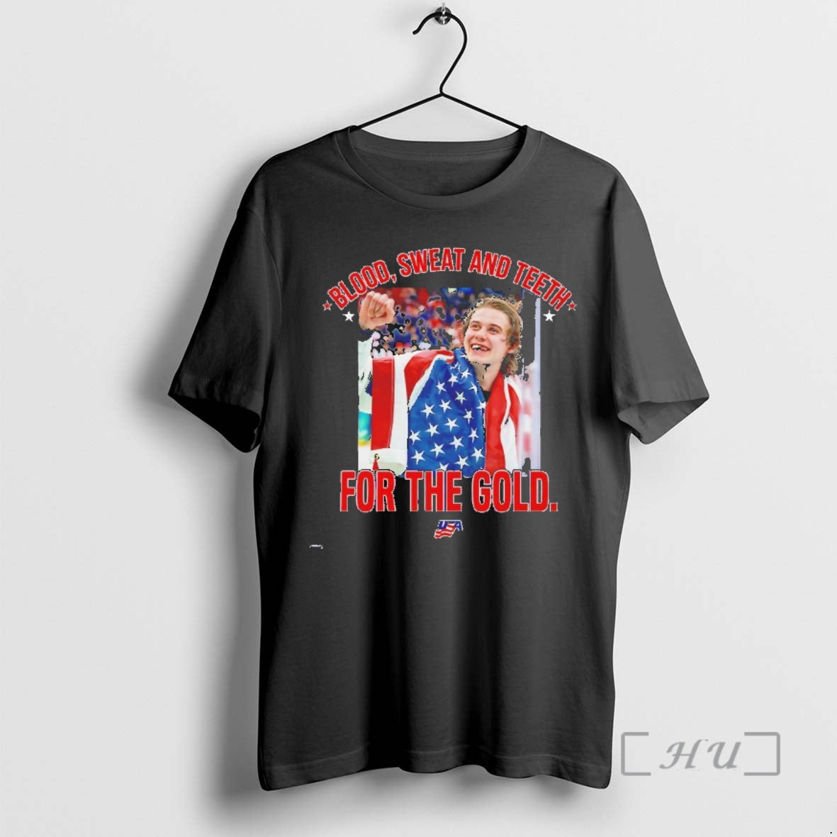 Officials Jack Hughes Bloody Blood Sweat And Teeth For The Gold Premium T Shirts Sweater Hoodie, Sweatshirt